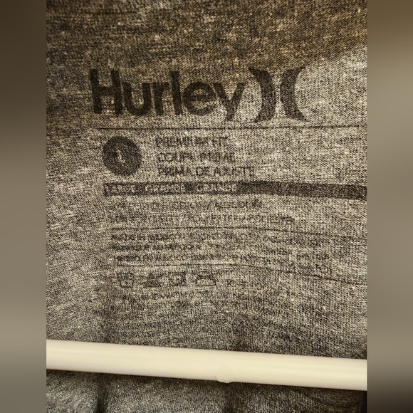 Hurley Premium Fit Gray 3/4 Baseball Tee, Large - Picture 5 of 5